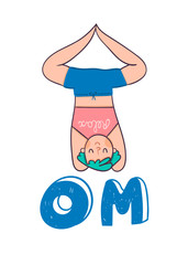 Wall Mural - Om. Yoga pose. Colored vector illustration