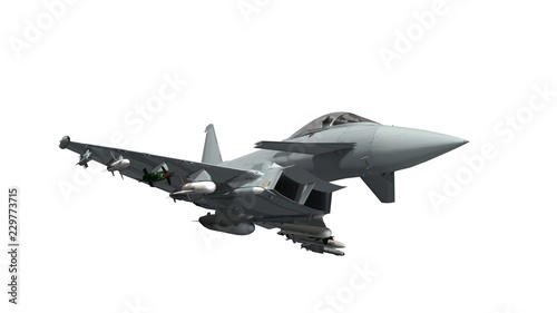 Fotografía military fighter jet - armed military fighter jet isolated on white background