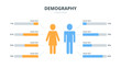 Infographics elements women men graphs