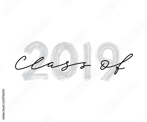 Class Of 2019 Hand Drawn Brush Lettering Graduation Logo Buy