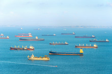 Industrial Cargo Shipping Singapore Harbor