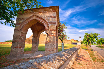 Sticker - Town of Ilok defense walls and church view