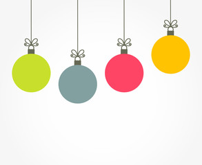 Wall Mural - christmas colorful balls hanging ornaments