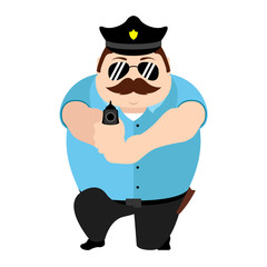 Isolated cute police cartoon character. Vector illustration design