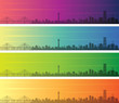 Yokohama Multiple Color Gradient Skyline Banner