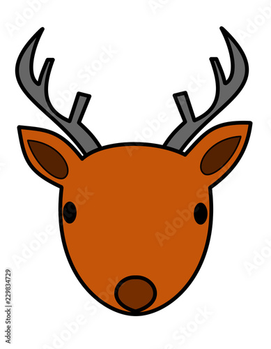 鹿の顔ツノ 色 Adobe Stock でこのストックイラストを購入して