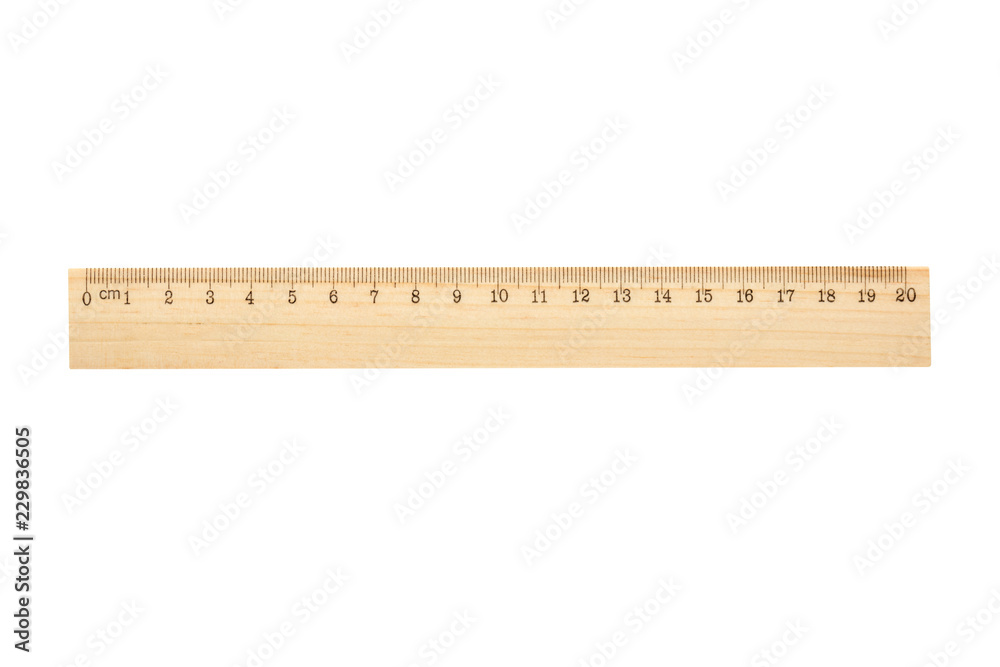 20cm On Ruler wooden ruler isolated on white background, 20 cm Stock Photo | Adobe Stock