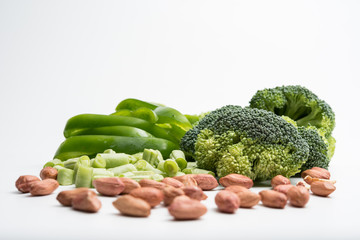 vegetables on white background