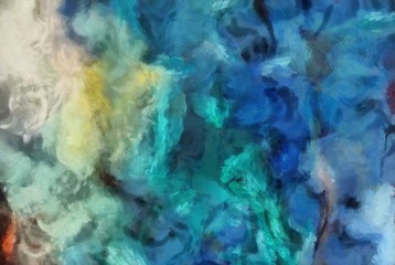 Colorful dirty grunge abstract background. Dry oil paint brush strokes. Close up design pattern. 