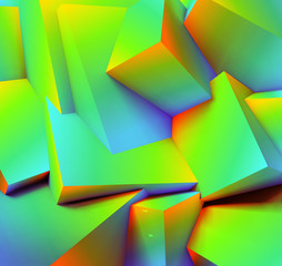 Poster - Abstract geometric background with overlapping cubes