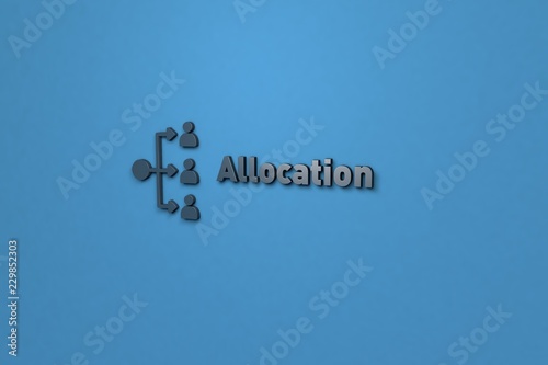 Fotografia Illustration of Allocation with dark text on blue background