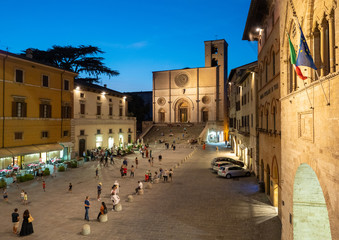 Wall Mural - Todi (Umbria, Italy) - The suggestive medieval town of Umbria region, in a summer evening.