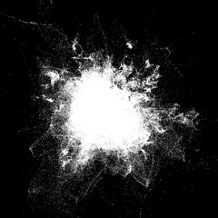 Poster - 3d render background with abstract particles. White luma mask.