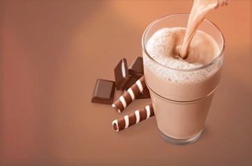 Wall Mural - Delicious milkshake, isolated on background