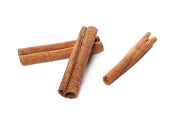 Cinnamon sticks isolated on white background