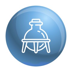 Poster - Glass chemistry flask icon. Outline glass chemistry flask vector icon for web design isolated on white background