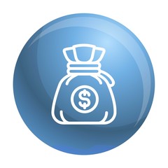 Poster - Money bag icon. Outline money bag vector icon for web design isolated on white background