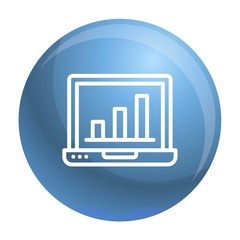 Poster - Finance laptop icon. Outline finance laptop vector icon for web design isolated on white background