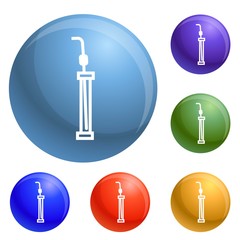 Poster - Laboratory pipette icons set vector 6 color isolated on white background