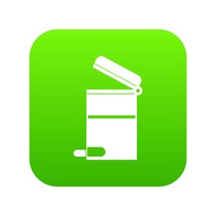 Poster - Steel trashcan icon digital green for any design isolated on white vector illustration