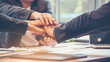 © aFotostock - Concept partnership. Group of Photographers  Partners Team with hands together trusted each friends. Hands stacked Holding of business partners.Trust business in authentic of people.