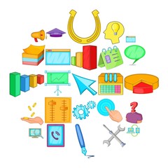 Poster - Group icons set. Cartoon set of 25 group vector icons for web isolated on white background