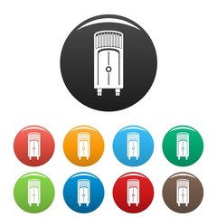 Poster - House floor conditioner icons set 9 color vector isolated on white for any design