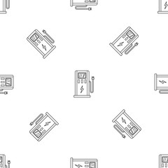 Poster - electric car station pattern seamless vector repeat geometric for any web design