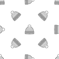 Poster - Winter hat pattern seamless vector repeat geometric for any web design