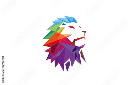 Fototapeta  Creative Abstract Colorful Lion Logo Vector Illustration