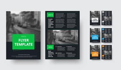 Poster - Design black flyer design with rectangular elements and stroke.