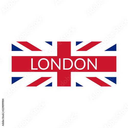 London Typography Design With Uk Flag London Banner Poster