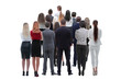 © ASDF - Back view group of business people. Rear view. Isolated over white background.