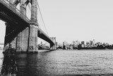 Fototapeta  - Brooklyn Bridge Black And White