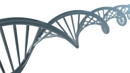 DNA Spiral isolated on white background close up animation