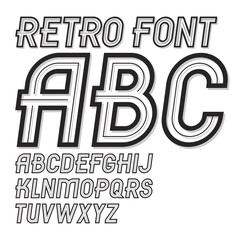 Poster - vector vintage creative script, cool alphabet letters set, can be used in poster art creation