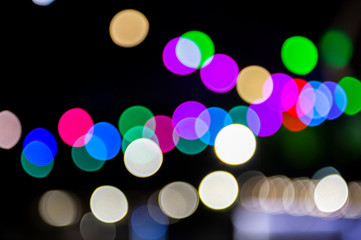 Out of focus colored party lights.