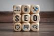 © Stockwerk-Fotodesign - Würfel mit SEO Search Engine Optimization