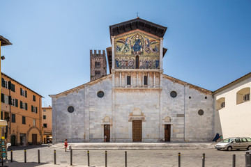 Wall Mural - Lucca Italy July 4th 2015 : The Basilica of San Frediano is a Romanesque church in Lucca, Italy, situated on the Piazza San Frediano