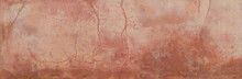 Old Weathered Cracked Grungy Terractotta Colored Background Wall Texture