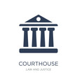 Courthouse icon. Trendy flat vector Courthouse icon on white background from law and justice collection