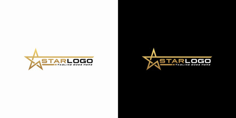 Wall Mural - Modern gold star logo design vector. Stars logo design concept