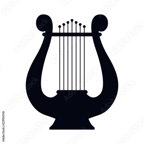 Cuadros en Lienzo Icon lyre, stringed musical instrument. Vector illustration.