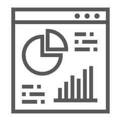Aufkleber - Infographic line icon, analysis and diagram, chart sign, vector graphics, a linear pattern on a white background.