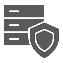 Poster - Data protection glyph icon, safety and storage, security sign, vector graphics, a solid pattern on a white background.