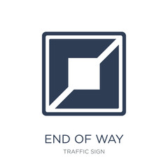 End of way sign icon. Trendy flat vector End of way sign icon on white background from traffic sign collection