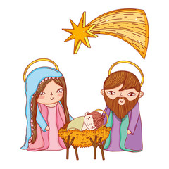 Christmas nativity scene cartoon