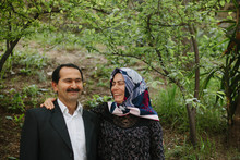 Middle Aged Turkish Couple Show Happiness And Affection.