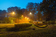 © Artur Bociarski - Autumnal alley in the park at night in Konstancin Jeziorna, Mazowieckie, Poland