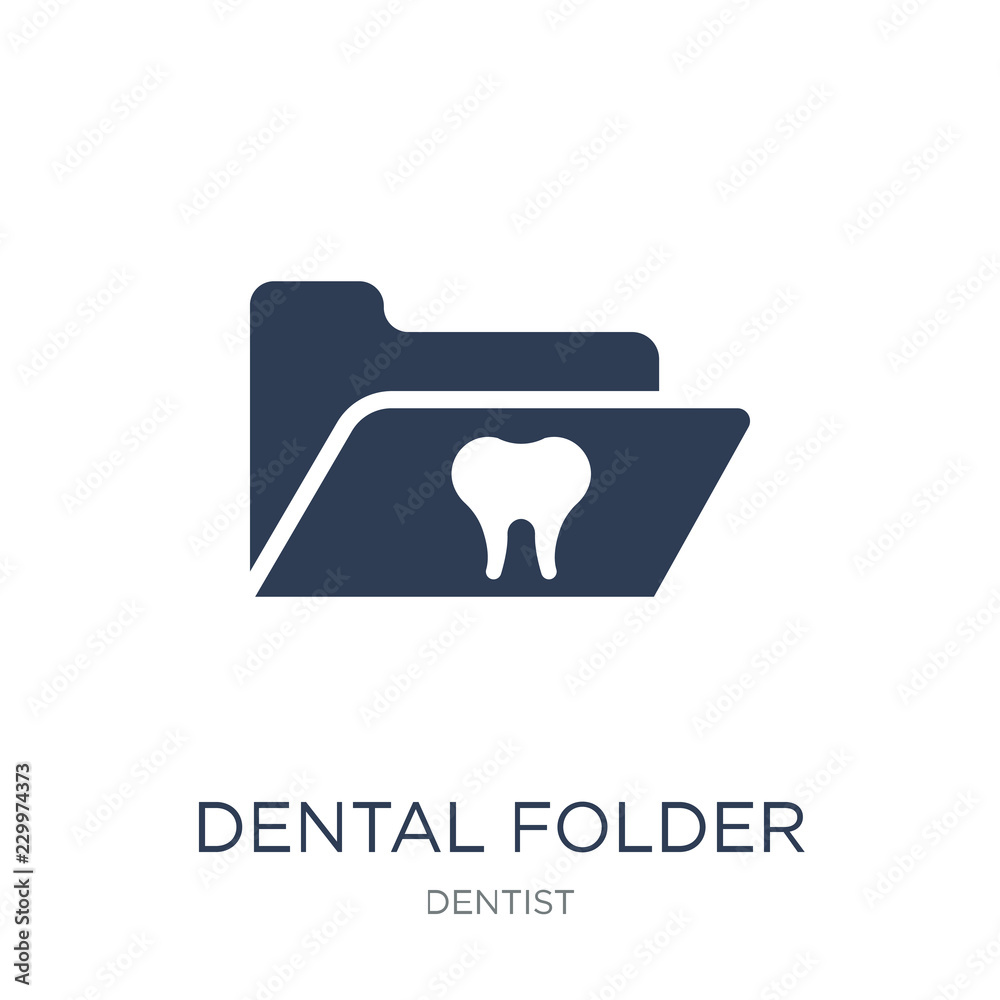 Dental Folder icon. Trendy flat vector Dental Folder icon on white ...